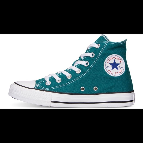teal converse high tops